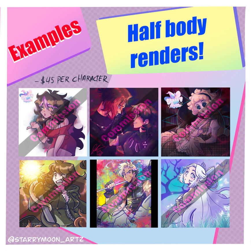 Half body renders